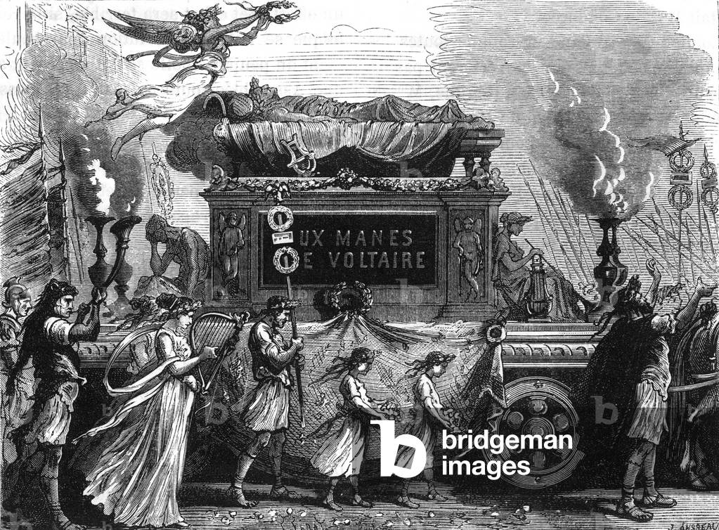 Voltaire at the Pantheon, 19th century (engraving)