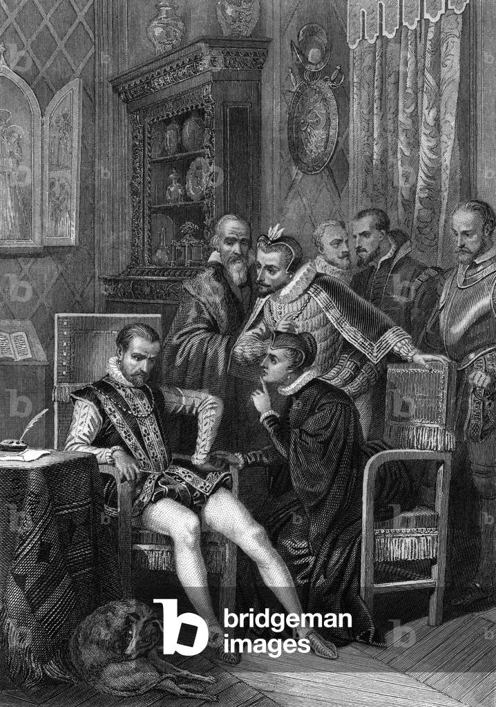 Catherine de Medici and Charles IX in 1572 (engraving)