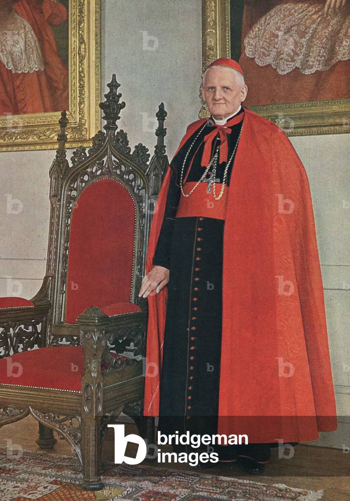 Cardinal Pierre Paul Marie Gerlier 1880 1965 Archeveque of Lyon and Vienna Primate of the Gaules from 1937 to 1965 Photograph from the magazine Le Monde Illustre in November 1949