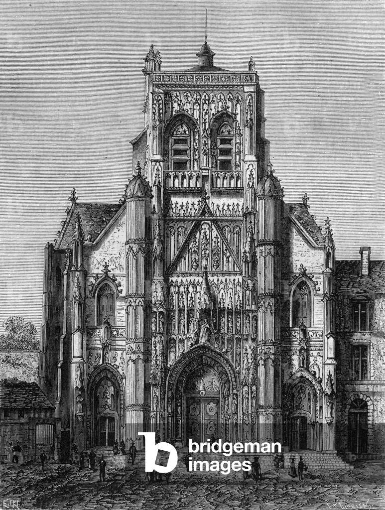 Abbey of Saint Riquier, 19th century (engraving)