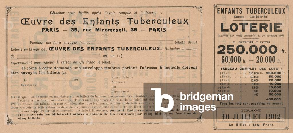 Lottery for tuberculosis children