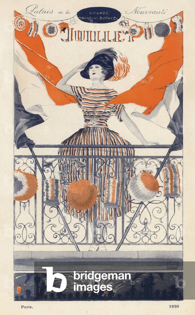 July, woman with a July, 14th costume, c.1920 (illustration)