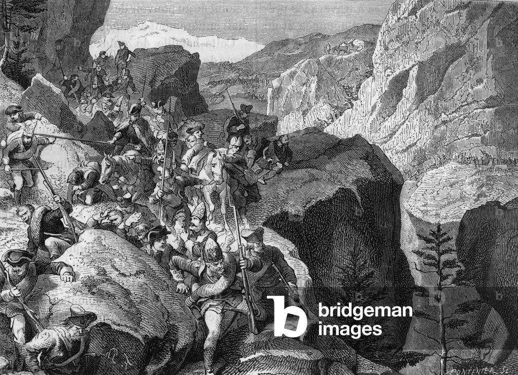 Battle of Zurich, 19th century (engraving)