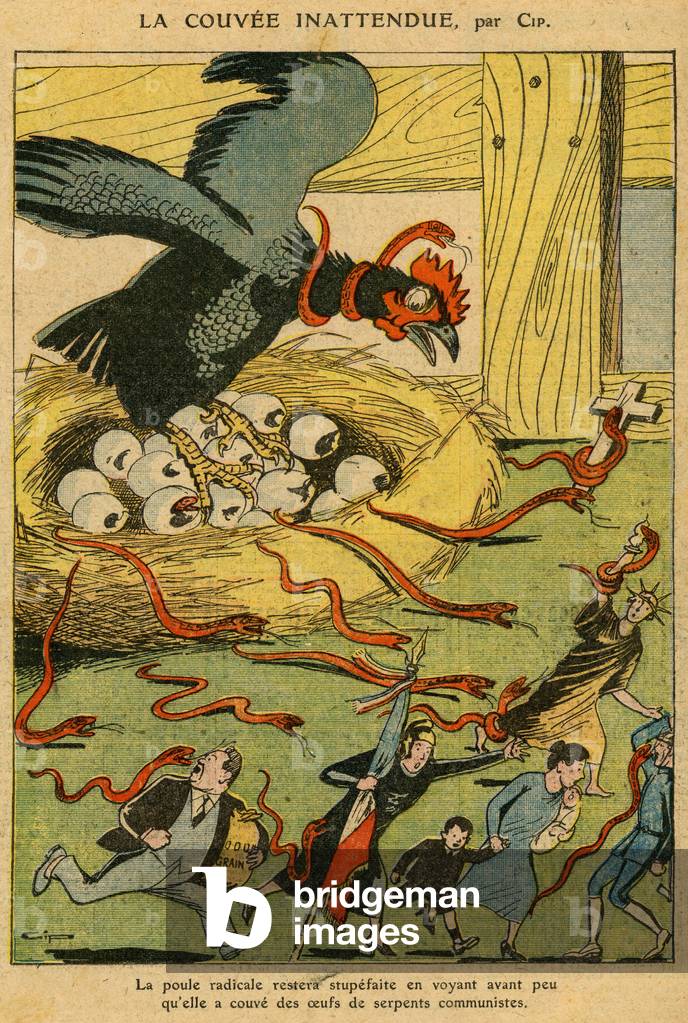 Edouard Daladier conquers the presidency of the Radical Socialist Party. He belongs to the left wing of the party and close to the current Young Turk Drawing of Cip on the cover of the magazine Le Pelerin in July 1927 denouncing a deriva to the left