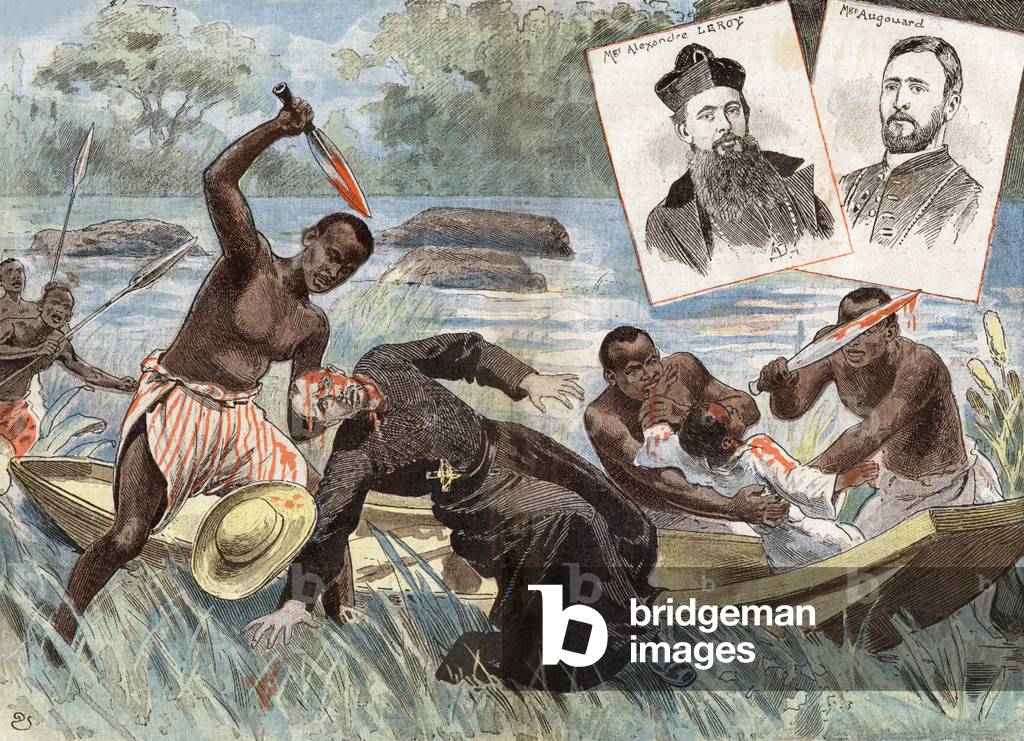 The religious Brother Severin of the Holy Spirit slaughtered by the Bongjos, 1898 (print)