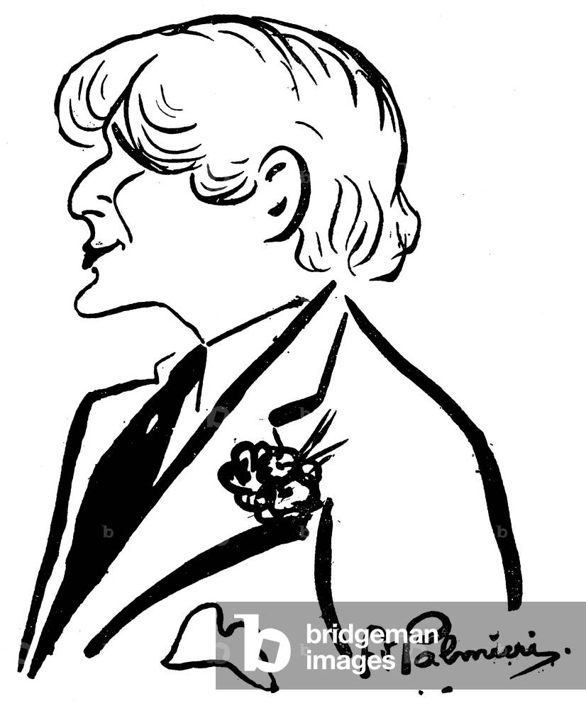 Cartoon by Palmieri of Maurice Rostand, published in French newspaper Bravo
