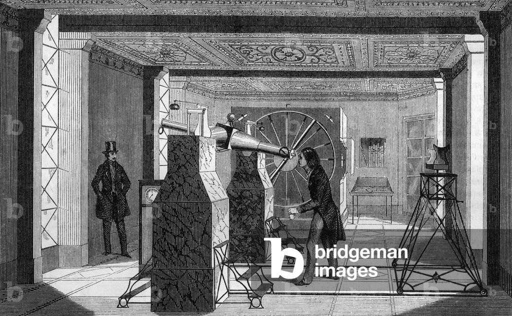 Room for astronomical observations, 1849 (engraving)