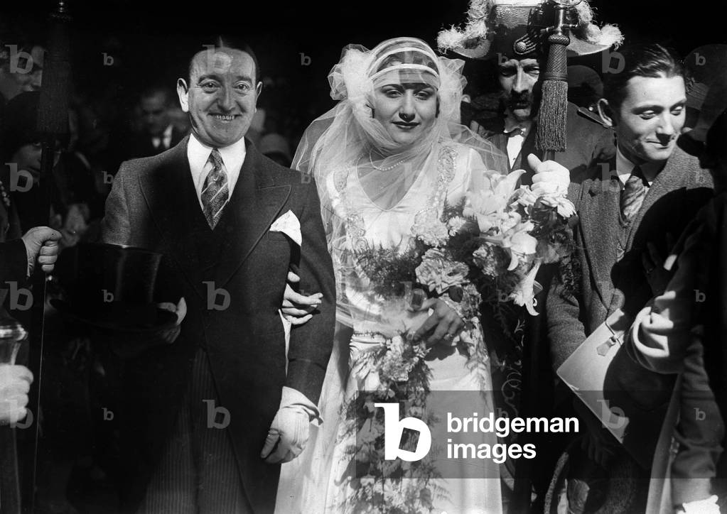 The wedding of film actor Bicot in Notre Dame de la Lorette in Paris.