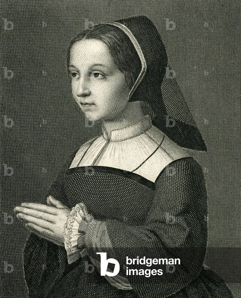 Saint Jeanne Francoise Fremyot Baroness of Chantal 1572 1641 Founder of the Order of Visitation with Saint Francois de Sales at the age of twenty years after the original portrait preserved at the Visitation de Dijon Portrait at the frontispiece of the book History