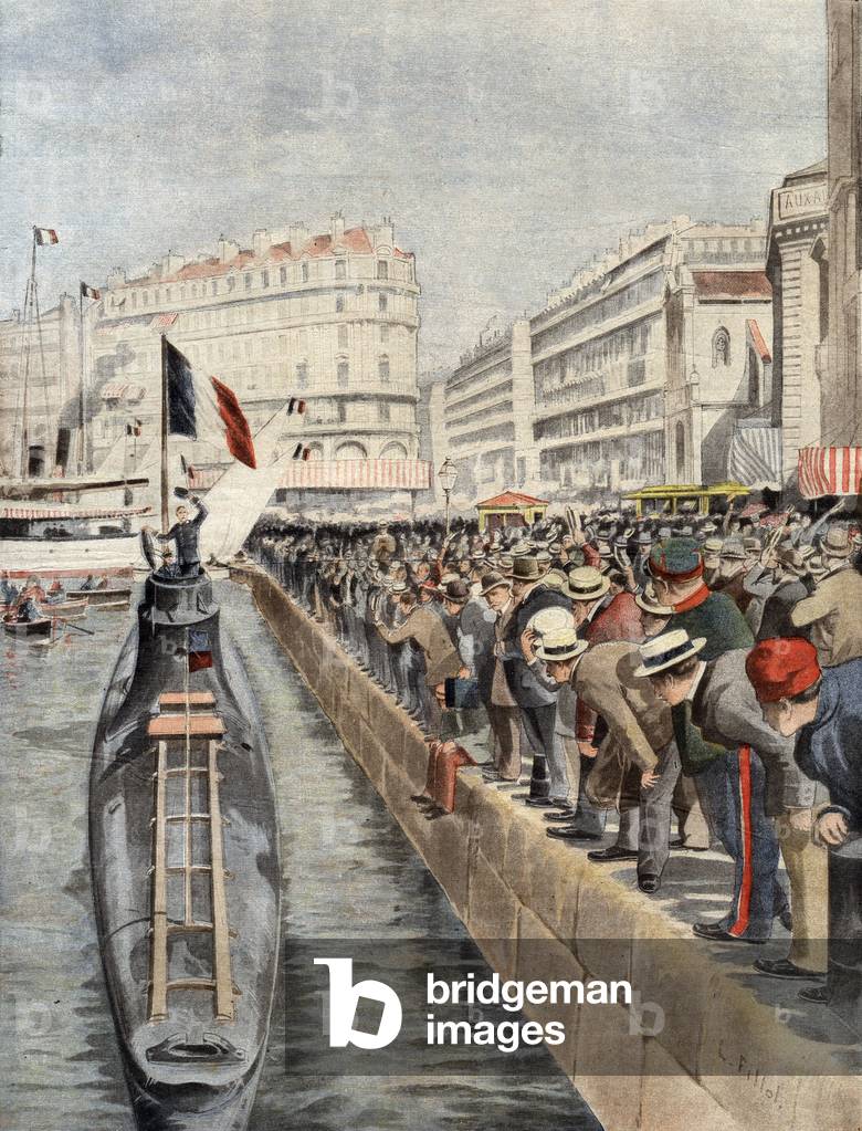 The Gustave-Zede submarine in 1901 (print)