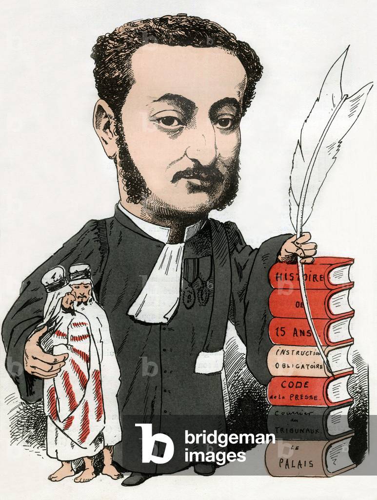 Edmond Benoit Levy  French lawyer and writer, cartoon by Emile Cohl c. 1892-1894