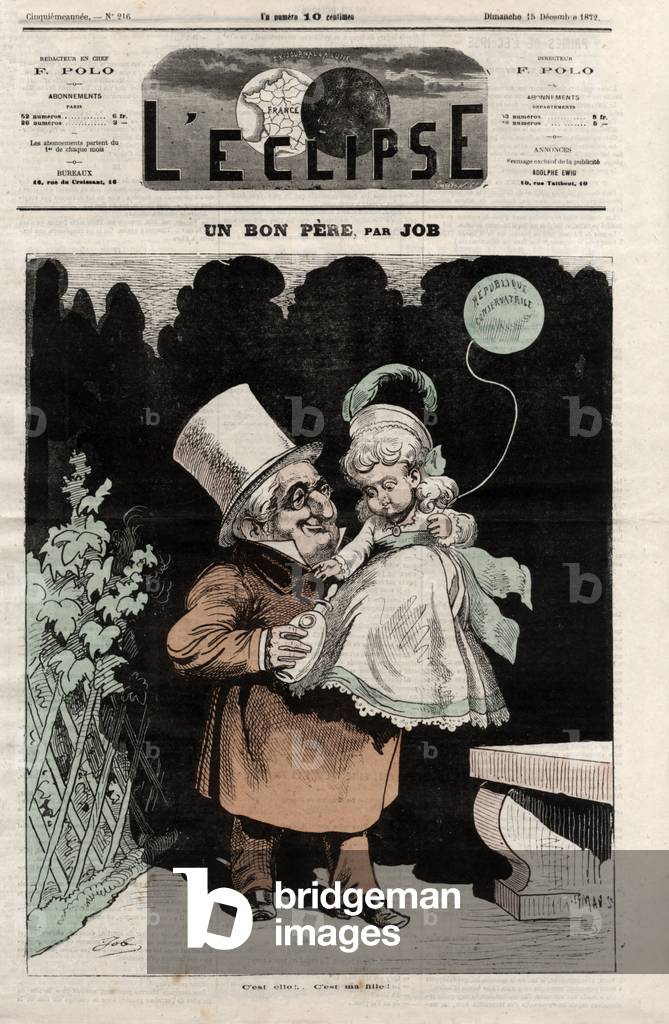 Cover of the newspaper L'eclipse, 15 December 1872 : A good father (print)
