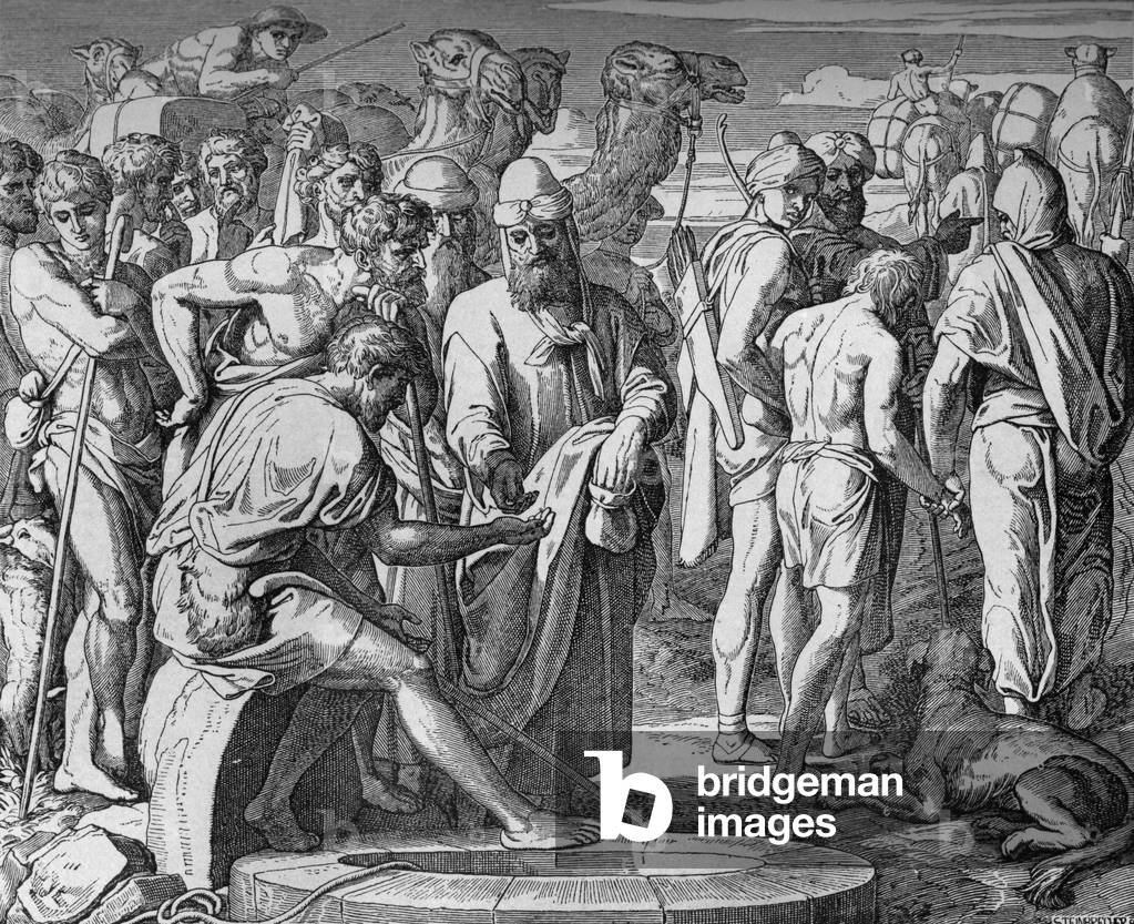 Joseph sold by his brothers, 19th century (engraving)