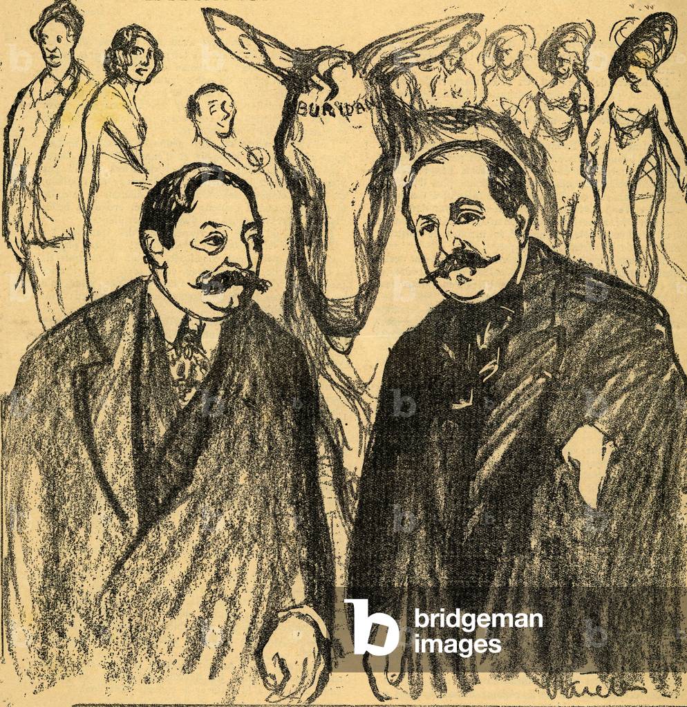 Robert de Flers and Gaston de Caillavet, Drama authors, 1912 (engraving)