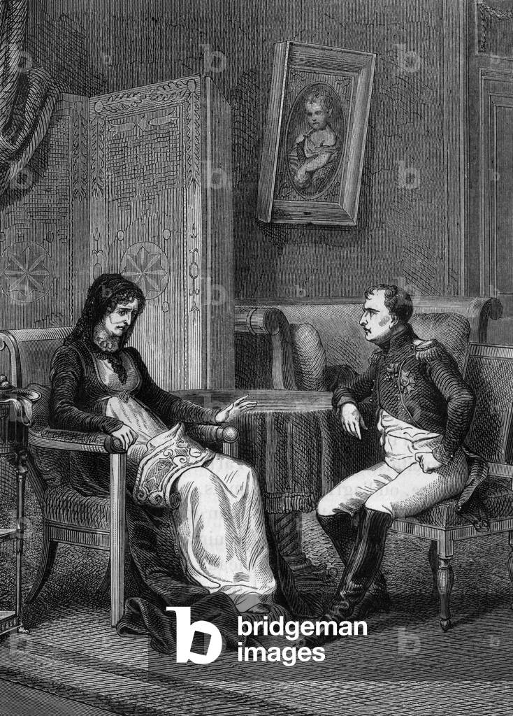 Napoleon 1st and Letizia, 19th century (engraving)