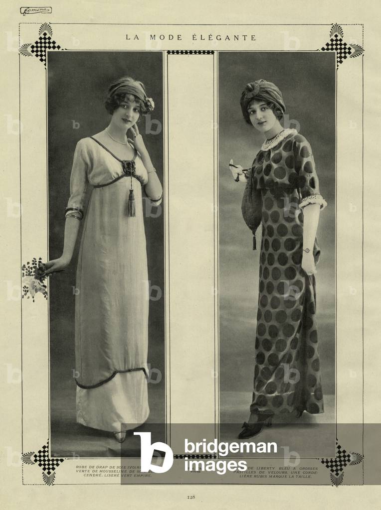 elegant fashion for women, 1910-20s (print)