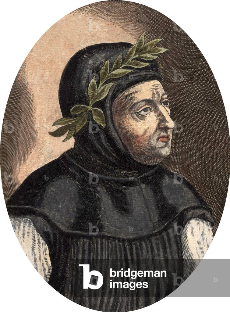 Francesco Petrarch (1304-1374) italian poet, engraving