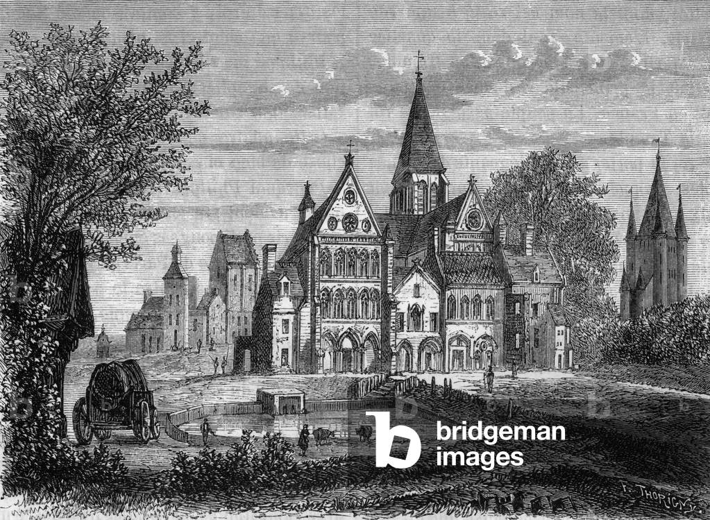 Church and Temple Tower, 19th century (engraving)