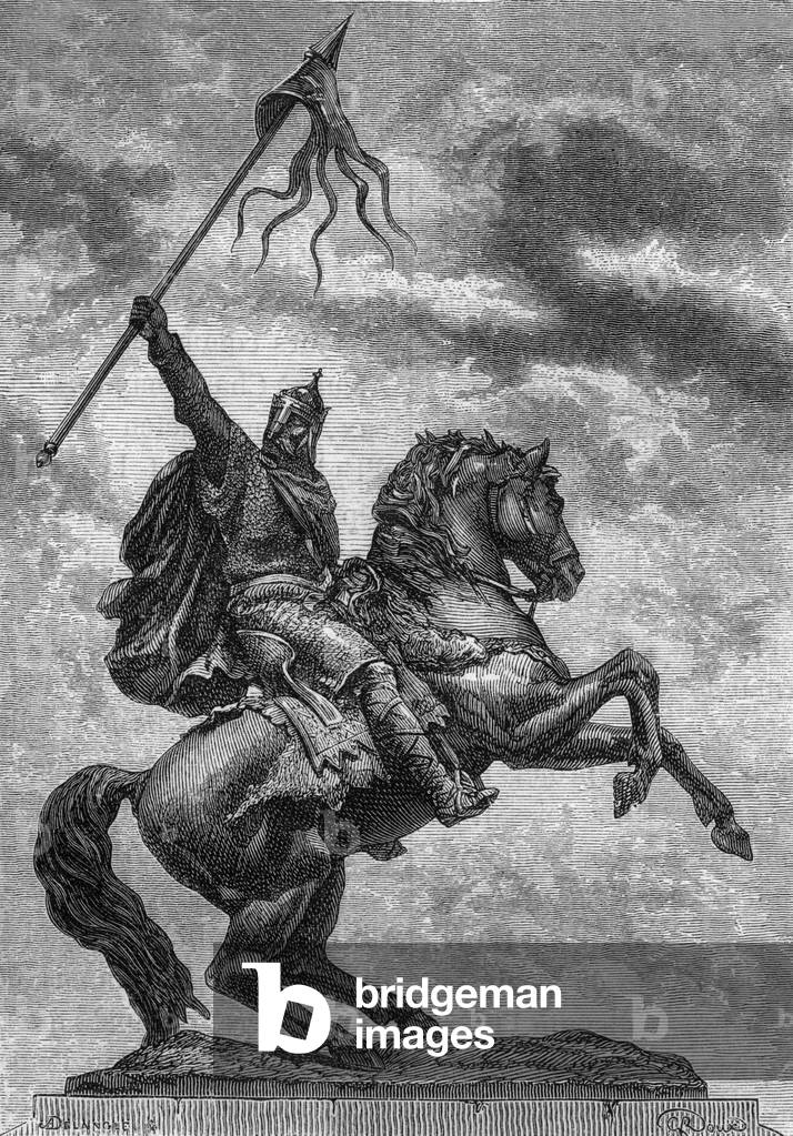 Statue of William the Conqueror, 19th century (engraving)
