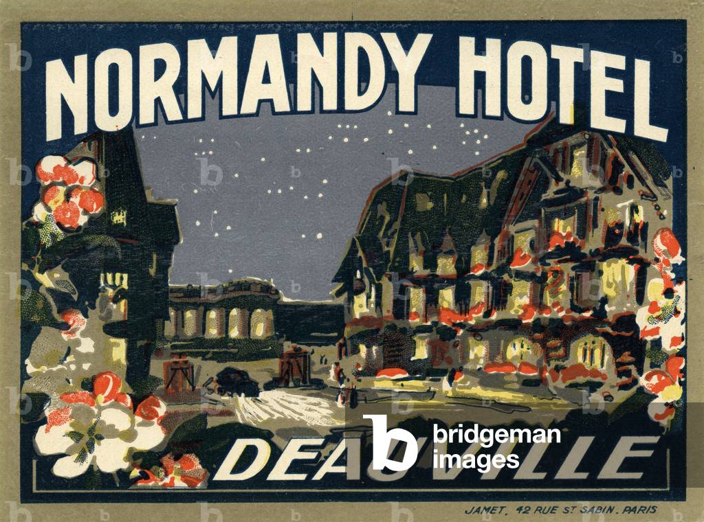 Card of the Normandy Hotel in Deauville, France