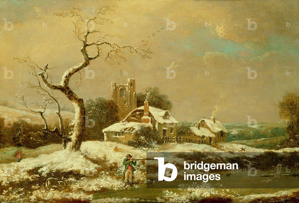 "Paesaggio innevato", 18th Secolo di John Cranch