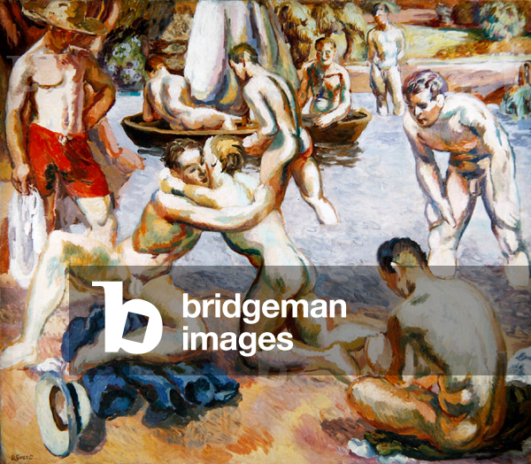 Die Ringer (Öl auf Leinwand)