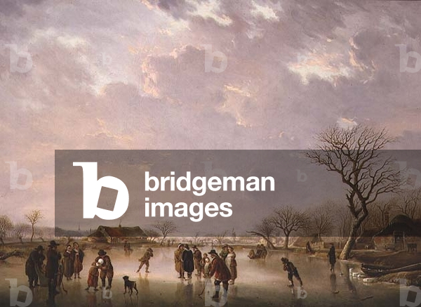 Winter scene with skaters