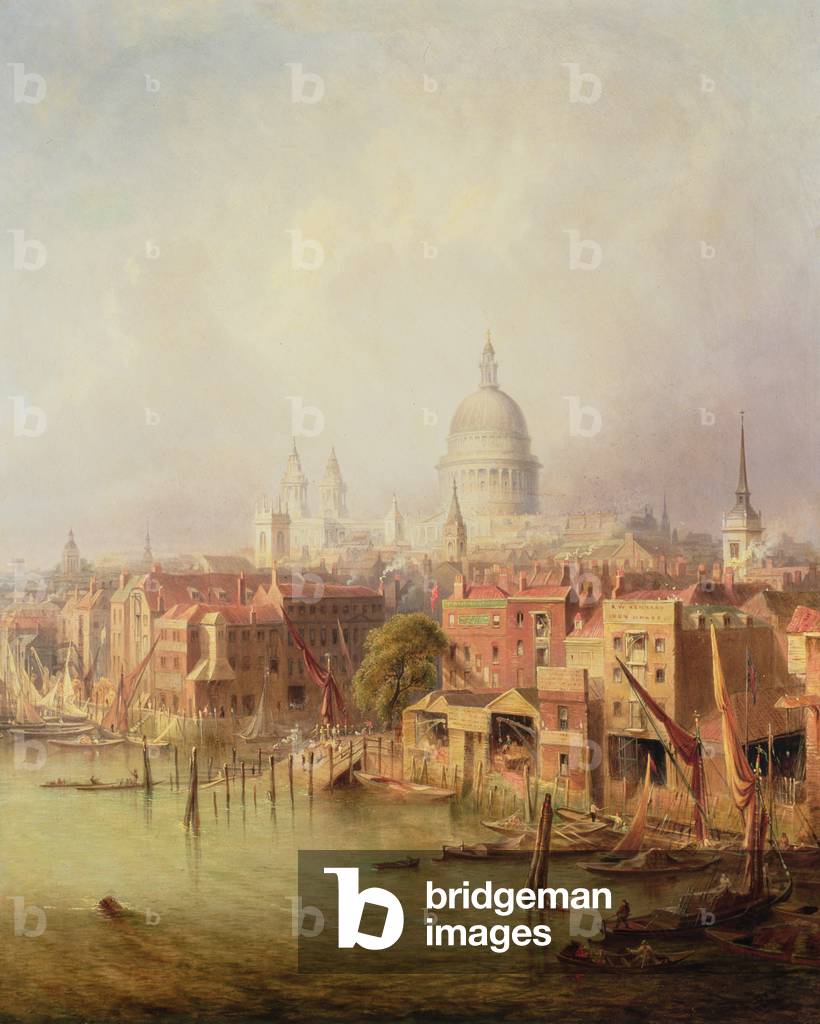 Queenhithe - San Paolo in lontananza, 1860 (olio su tela)