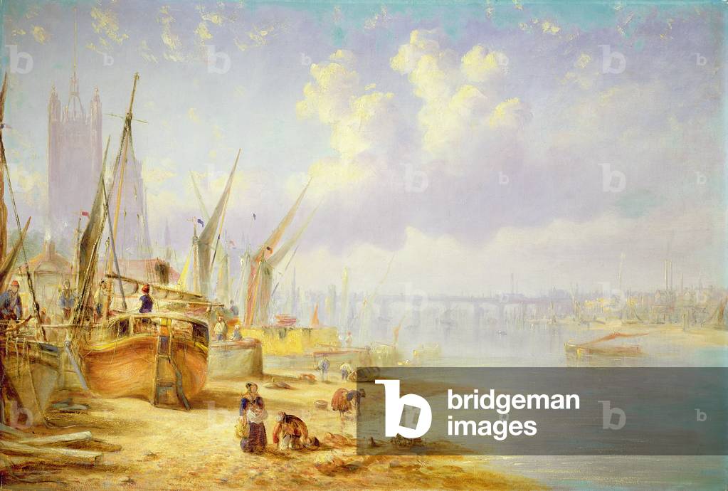 Die Themse bei Westminster, c.1860 (Öl auf Leinwand)