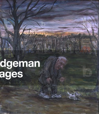 Old Man and Puppy, 1992 (oil on canvas)