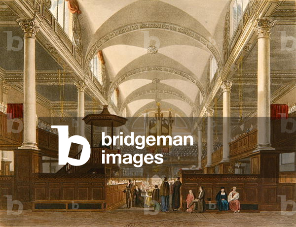 Christ Church, Newgate Street, c.1810 (colour litho)