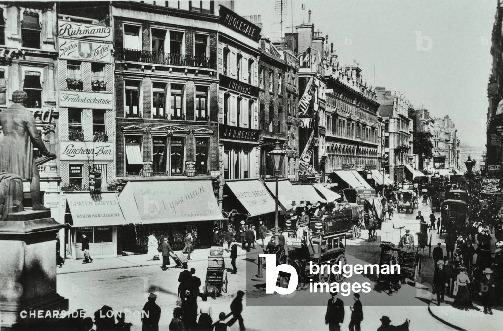Cheapside, looking east, City of London, 1905 (b/w photo)