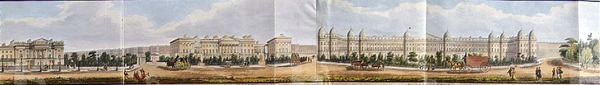 Clarence Terrace and Sussex Place, detail from 'A Panoramic View round the Regent's Park', pub. by Ackermann, 1831 (aquatint)