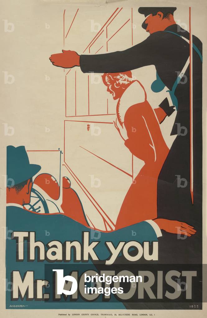 Thank You Mr Motorist, 1933 (colour litho)