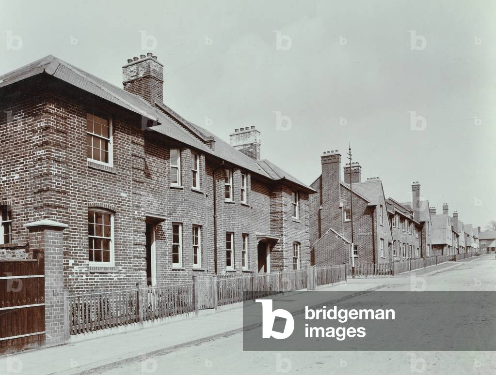 Totterdown Estate: Okeburn Road, London, 1910 (b/w photo)