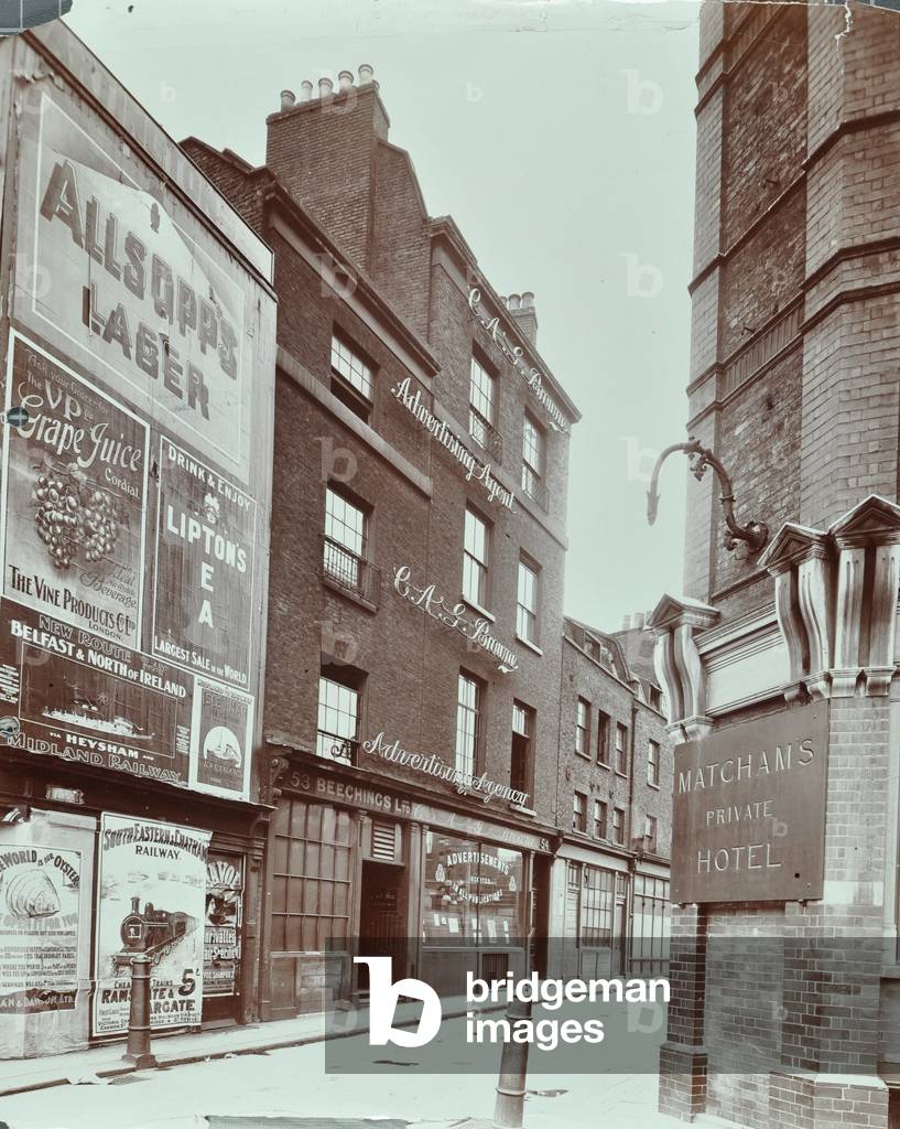 53-54 Wych Street, Westminster LB: front elevations, 1906 (b/w photo)