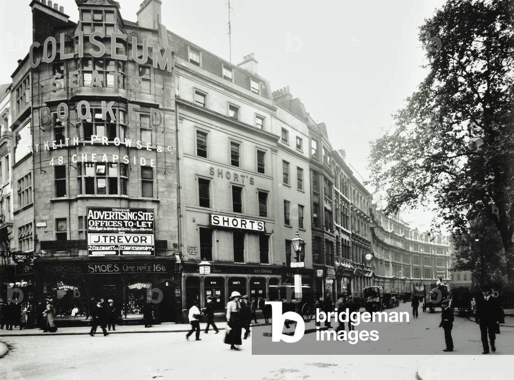 Saint Paul's Churchyard, looking south from Cheapside, City of London, 1912 (b/w photo)