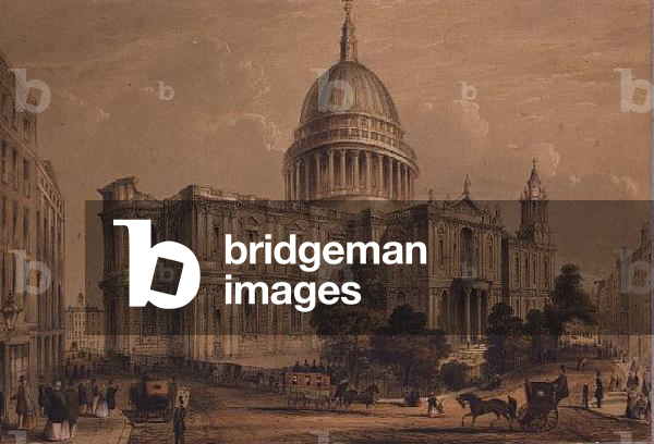 View of St. Pauls from the North East, 19th century (litho)