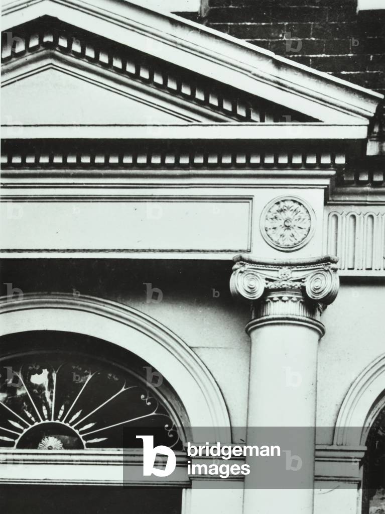 Upper Mall: Linden House, doorway detail, London, 1910 (b/w photo)
