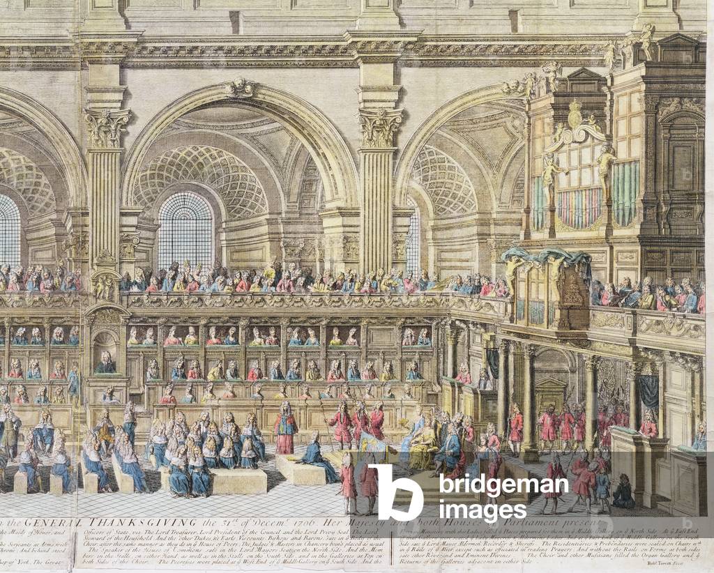 Una prospettiva del coro della chiesa cattedrale di San Paolo, nel giorno del Ringraziamento generale, il 31 d