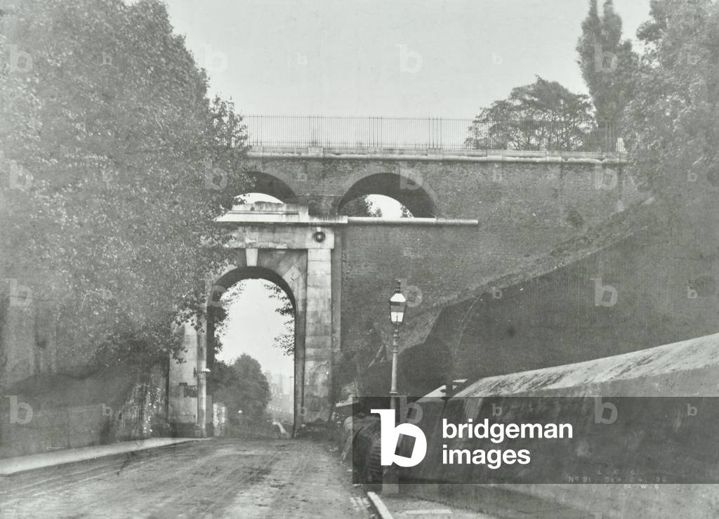Highgate Archway, Archway Road Bridge: general view of old bridge, 1896 (b/w photo)