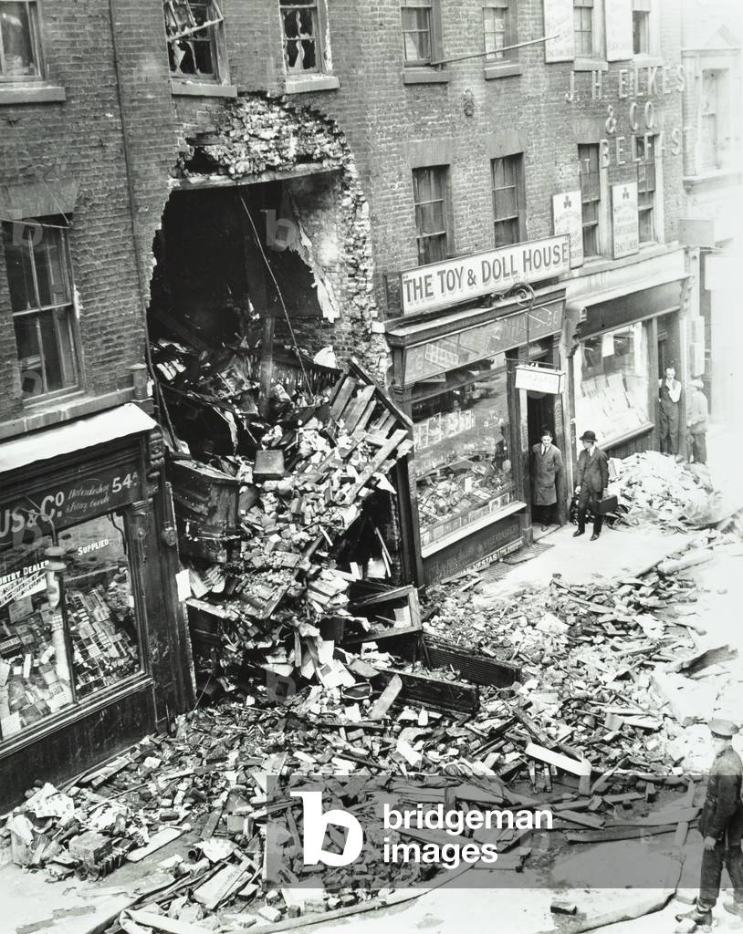 55 Houndsditch, after fire, City of London, 1924 (b/w photo)
