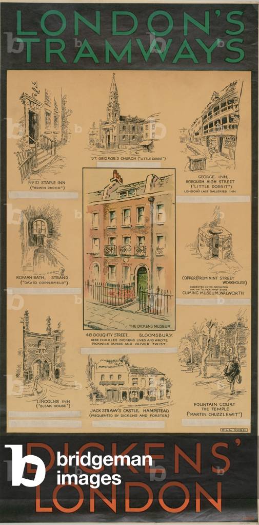 Dickens' London, 1930 (colour litho)