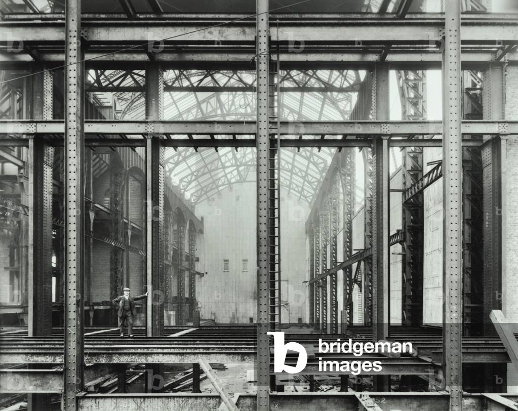 Greenwich Generating Station: site under construction, 1906 (b/w photo)