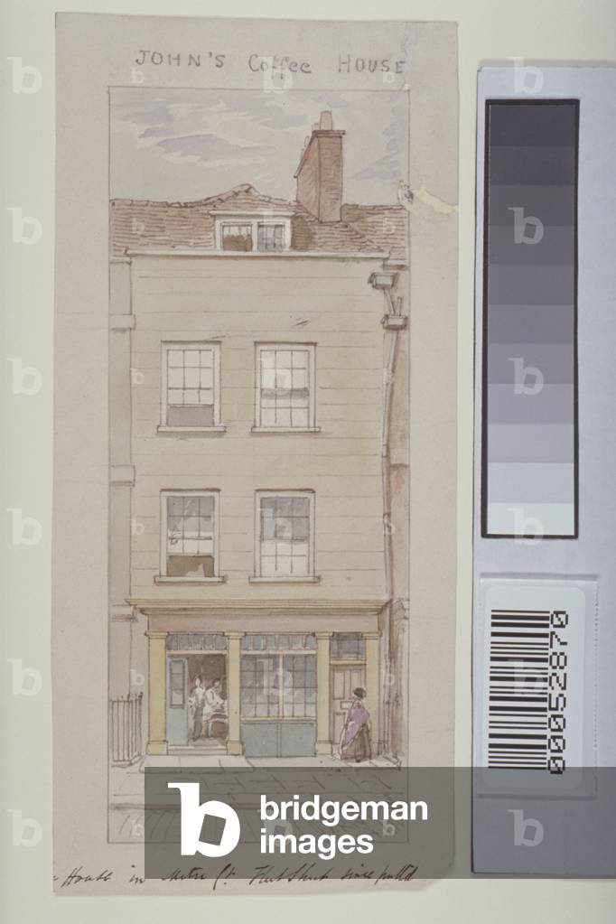 View of Mitre Court, Fleet Street, showing John's Coffee House, c.1850 (w/c on paper)