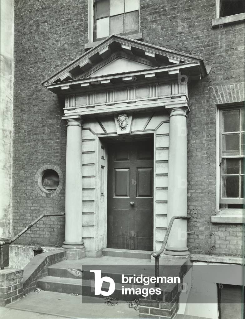 60 Croom's Hill: doorway, London, 1943 (b/w photo)