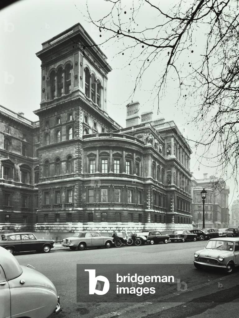 Foriegn Office, Whitehall, Westminster LB: elevation to Saint James's Park, 1896 (b/w photo)
