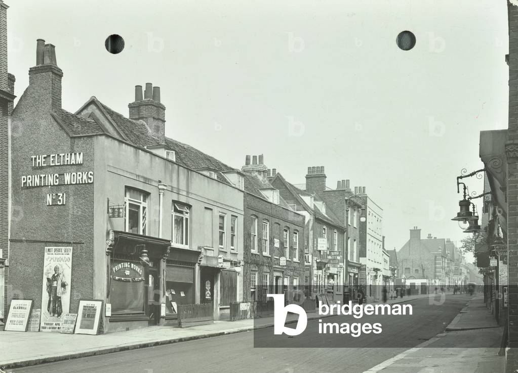 Eltham High Street: looking east, 1914 (b/w photo)