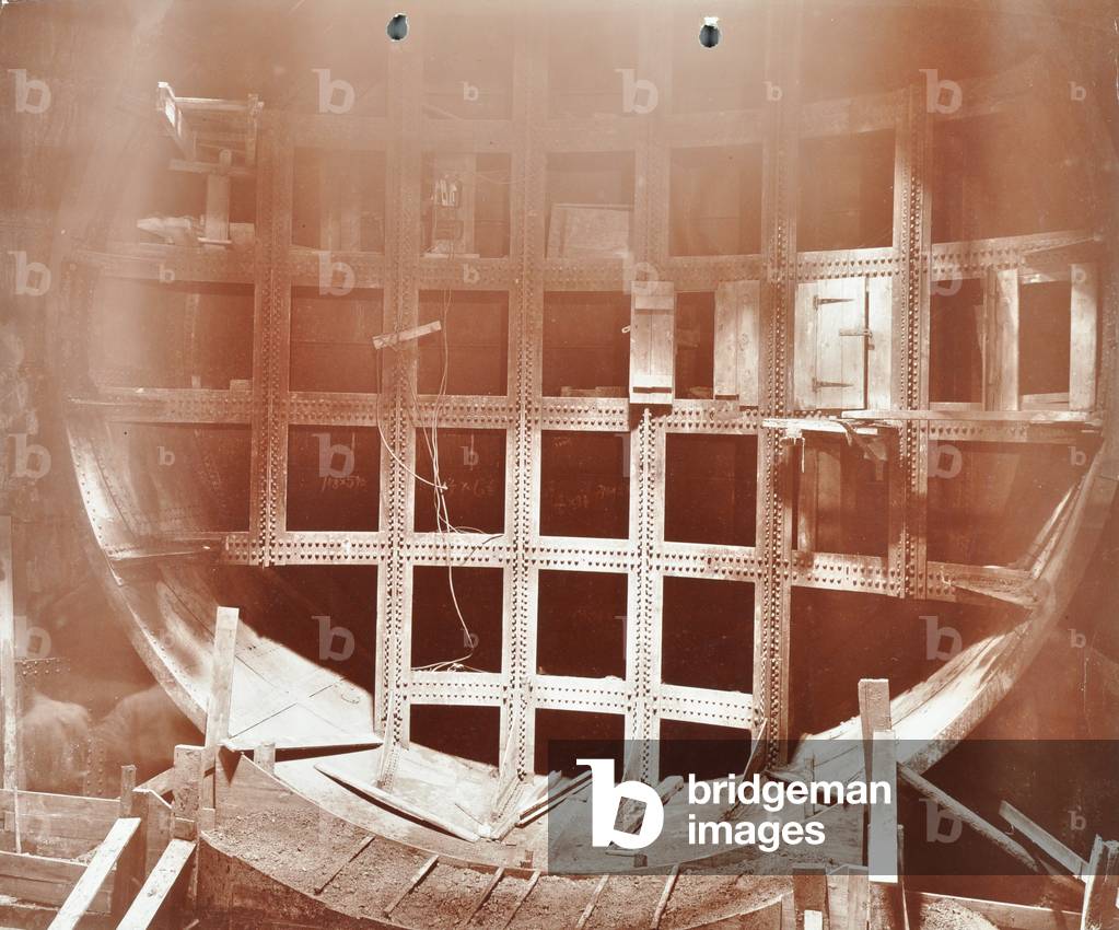 Construction of Rotherhithe Tunnel, 1906 (b/w photo)