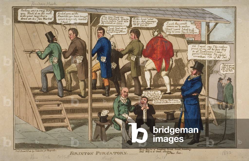 'Brixton Purgatory', 1822 (hand-coloured etching)